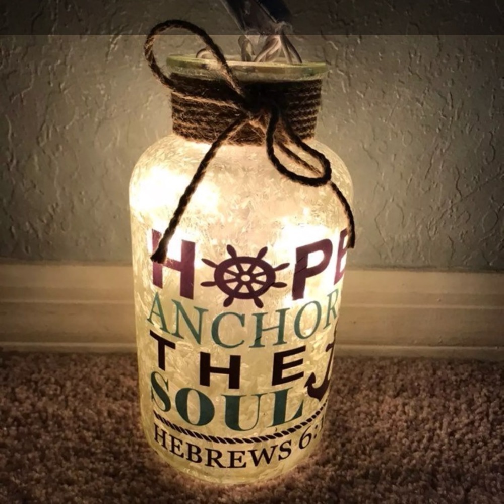 Nautical lighted vase decor